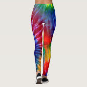 Bright Rainbow Psychedelic Tie Dye Hoge zichtbaarh Leggings (Achterkant)