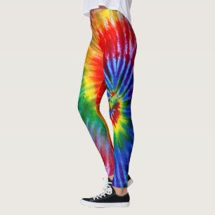 Bright Rainbow Psychedelic Tie Dye Hoge zichtbaarh Leggings