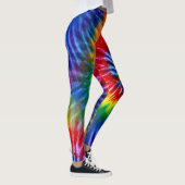 Bright Rainbow Psychedelic Tie Dye Hoge zichtbaarh Leggings (Rechts)