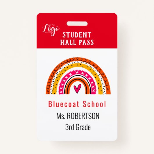 Bright Rainbow School leraar of student pas Badge (Achterkant)