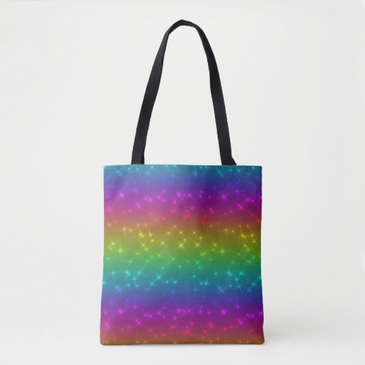 Bright Rainbow Sparkles Canvas tas (Voorkant)
