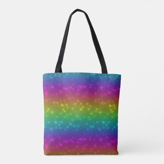 Bright Rainbow Sparkles Canvas tas (Achterkant)