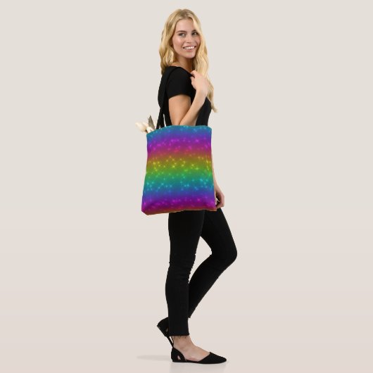 Bright Rainbow Sparkles Canvas tas (Op model)