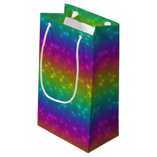 Bright Rainbow Sparkles Gift Bag Klein Cadeauzakje (Achterkant Gekanteld)