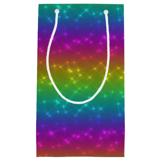 Bright Rainbow Sparkles Gift Bag Klein Cadeauzakje (Voorkant)
