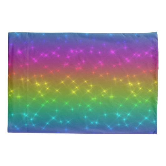 Bright Rainbow Sparkles Pillow Hoesje Kussensloop (Achterkant)