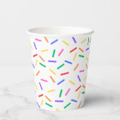 Bright Rainbow Sprinkles Paper Party Cups Papieren Bekers (Achterkant)