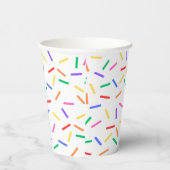Bright Rainbow Sprinkles Paper Party Cups Papieren Bekers (Rechts)