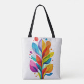 Bright Rainbow Tree Of Life Abstract Graphic Tote Bag (Achterkant)