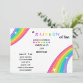 Bright Rainbow verjaardagsfeestuitnodiging Kaart (Staand voorkant)