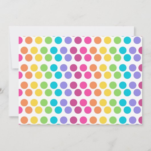 Bright Rainbow verjaardagsfeestuitnodiging Kaart (Achterkant)