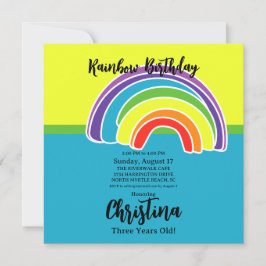 Bright Rainbows verjaardagsfeestje Kaart