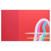 BRIGHT RED ABSTRACT ART MODERN PIPES AND TANGLES STOF (Fat Quarter)