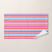 Bright Red and Blue Candy Stripes Bad Handdoek (Handdoek)