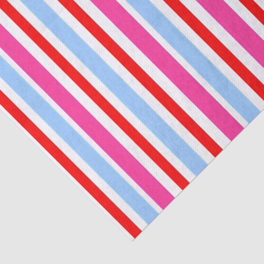 Bright Red and Blue Candy Stripes Tissuepapier (Detail)