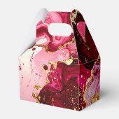 Bright Red and Gold Marble Agate Birthday Party Bedankdoosjes (Achterkant)