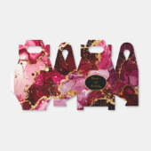 Bright Red and Gold Marble Agate Birthday Party Bedankdoosjes (Uitgevouwen)