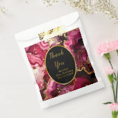 Bright Red and Gold Marble Agate Birthday Party Bedankzakje (Gezegeld)