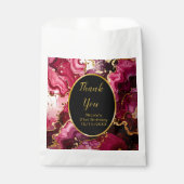 Bright Red and Gold Marble Agate Birthday Party Bedankzakje (Voorkant)