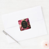 Bright Red and Gold Marble Agate Birthday Party Vierkante Sticker (Envelop)