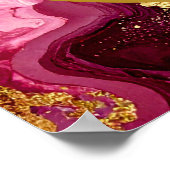 Bright Red and Gold Marble Agate Birthday Welcome Poster (Hoek)