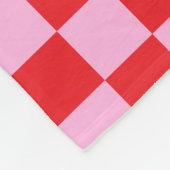 Bright Red and Light Pink Checkered Fleece Deken (Hoek)