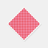 Bright Red and Light Pink Checkered Servet (Hoek)