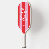 Bright Red and Pink Stripes | Ciao Bella Pickleball Paddle (Links)