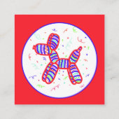 Bright Red Balloon Dog Square Visitekaartjes (Achterkant)