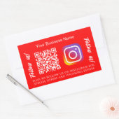 Bright red bedrijfsnaam qr code Instagram Rechthoekige Sticker (Envelop)