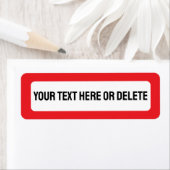 Bright Red Border Custom Return Address Labels (Insitu)