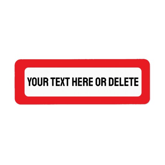 Bright Red Border Custom Return Address Labels (Voorkant)
