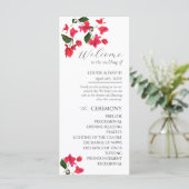 Bright Red Bougainville Wedding Flat-programma Programmakaart (Staand voorkant)