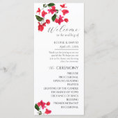 Bright Red Bougainville Wedding Flat-programma Programmakaart (Voorkant)
