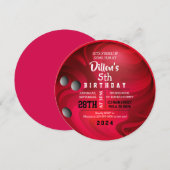 Bright RED BOWLING BALL ROND Verjaardagsfeest Kaart (Voorkant / Achterkant)