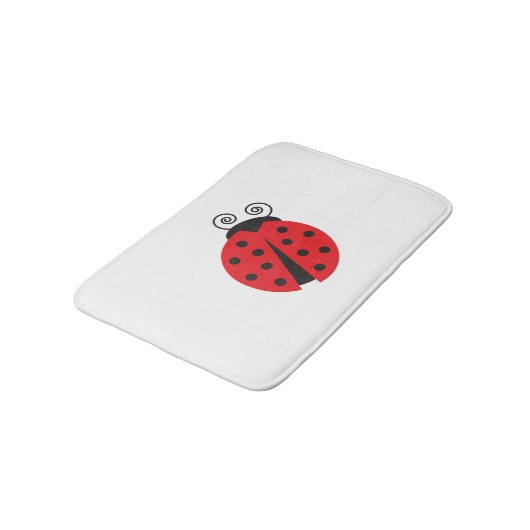 Bright Red Cartoon Ladybug Badmat (Gekanteld)