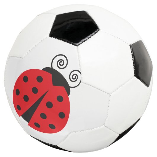 Bright Red Cartoon Ladybug Voetbal (Drie kwart)