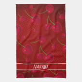 Bright Red Cherries Theedoek (Verticaal)