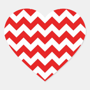 Bright Red Chevron Zig-Zag Pattern Hart Sticker