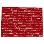 Bright Red Christmas Gift Bag | Santa's Reindeer Groot Cadeauzakje (Achterkant)