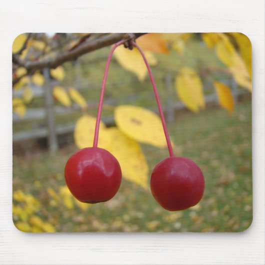 Bright Red Crab Apples Mousepad Muismat (Voorkant)