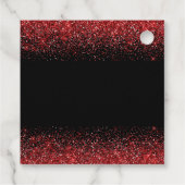 Bright Red Dress Faux Glitter Quinceanera Bedankjes Labels (Achterkant)