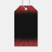 Bright Red Dress Faux Glitter Quinceanera Cadeaulabel (Achterkant)