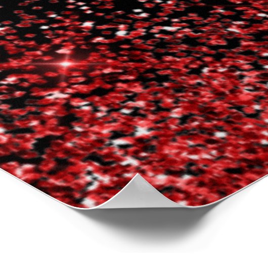 Bright Red Dress Faux Glitter Quinceanera Welcome Poster (Hoek)