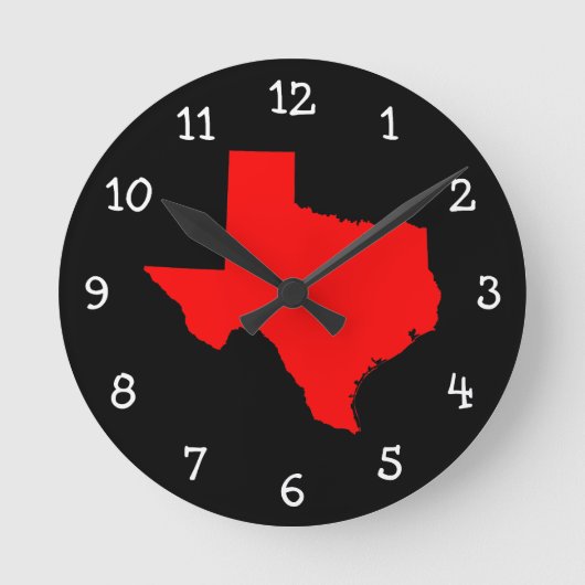 Bright Red en Black Texas Ronde Klok (Voorkant)
