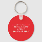 Bright Red en Pink Wavy Lijst Persoonlijk Sleutelhanger (Achterkant)