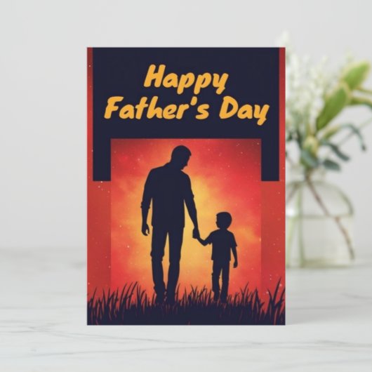 Bright Red Fathers Day Kaart (Staand voorkant)