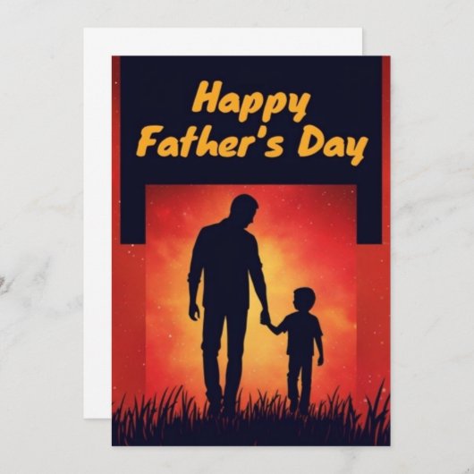 Bright Red Fathers Day Kaart (Voorkant / Achterkant)