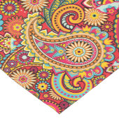 Bright Red Floral paisley bohemian patroon Korte Tafelloper (Hoek)