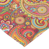 Bright Red Floral paisley bohemian patroon Tafelkleed (Gekanteld)